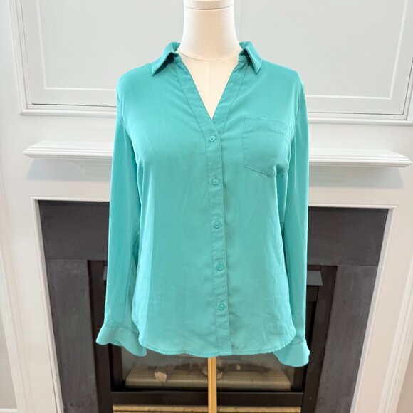 The Limited Button-Down Blouse β Turquoise Teal, Size Medium ππβ¨ - Picture 2 of 11